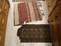 A Belouch tribal rug, approx 93 cm x 44 cm, together with a Kelim,