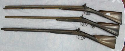 Two Victorian muzzle loading twelve bore shotguns,