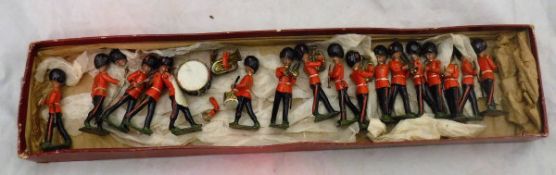 A collection of seventeen bandsmen in a Royal Dublin Fusiliers box