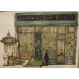 AFTER RICHARD BEER (b. 1928-) "Cappelleria Dante Barbetti", colour etching, limited edition No'd.