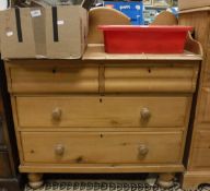 A North Country pine dressing chest of two short above two long drawers