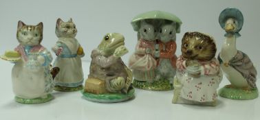 A collection of Beswick Beatrix Potter figures including Tabitha Twitchit 1961,