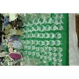 A collection of glass stemmed drinking glasses including Brierly wines,