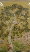 MUGHAL SCHOOL "Plaine tree with squirrels", gouache and gold on hand-made paper,