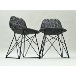 A set of six Moooi carbon fibre dining chairs designed by Bertjan Pot and Marcel Wanders (Dutch),