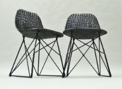 A set of six Moooi carbon fibre dining chairs designed by Bertjan Pot and Marcel Wanders (Dutch),