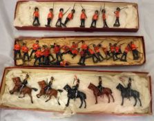 A collection of five mounted horsemen housed in a Fifth Royal Irish Lancers box together with a