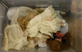 A collection of modern collectors' bisque headed dolls, to include a Paul Alberon example,