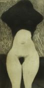 AFTER DOUGLAS OWEN PORTWAY (1922 - 1993) "Nude with Scarf or Towel", print,