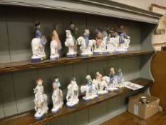 A collection of Rye Pottery Canterbury Tales figures (14)