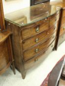 A 19th Century mahogany bow fronted chest of two short over three long graduated drawers together