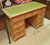 Modern pine double pedastal desk