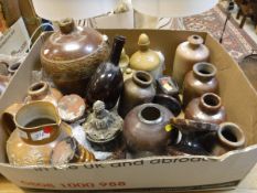 A collection of 17 various stoneware jars,