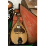 A circa 1900 mandolin bearing label inscribed "Stridente Fabrica di Mandolini Via Antonio 22