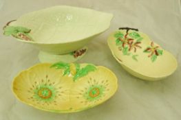 A collection of various Carlton ware to include pedestal leaf dish,