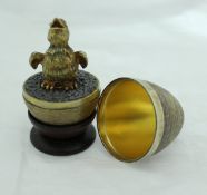 A Stuart Devlin silver gilt egg opening to reveal a chick (London 1971) over all weight 4.