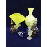 A quantity of various glassware to include six various decanters,