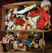 A collection of approximately 72 various costume dolls circa 1959-2006