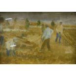 ANN SHRAGER "In the field", oil on canvas, unsigned, inscribed and dated '73 on label verso, 17.