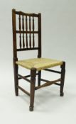 A composite set of six North Country spindle back rush seat dining chairs in beech or ash,