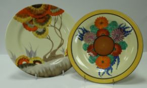 A Clarice Cliff "Bizarre" "Rhodanthe" plate,