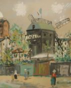 AFTER MAURICE UTRILLO (1883-1955) "Moulin de la Galette", pochoir lithograph, limited edition No'd.