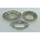 A Victorian silver shaped oval and embossed trinket dish London 1886 by Edgar Finley and Hugh