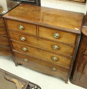 A 19th Century mahogany square fronted chest of two short over three long graduated drawers