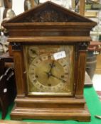 A late 19th Century oak cased mantle clock,