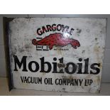 A vintage enamel sign "Gargoyle Mobil Oils Vaccum Oil Company Ltd.