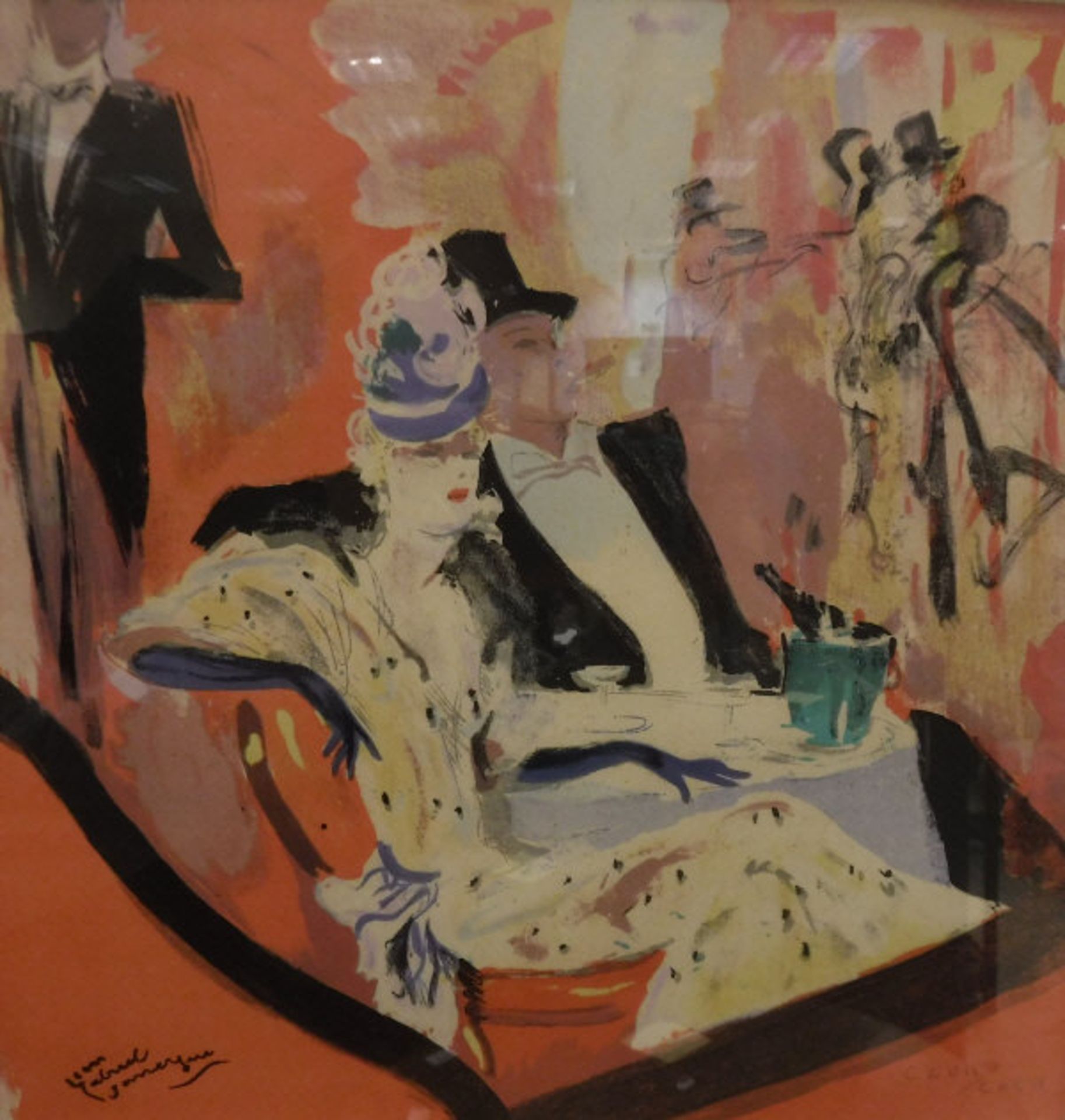 AFTER JEAN GABRIEL DOMERGUE (1889-1962) "Elegants au Cabaret",