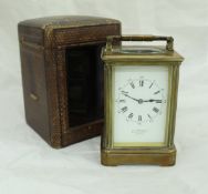 A Victorian gilt brass cased French carriage clock,