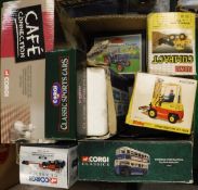 A collection of various die-cast model vehicles including Corgi Hallet Silbermann Scammell