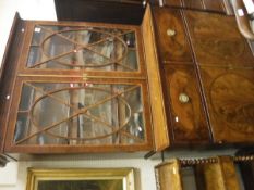 A 19th Century mahogany and rosewood cross banded bookcase cabinet,