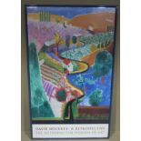 After David Hockney colour poster print, David Hockney A Retrospective,