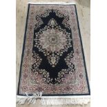 A small Persian style rug on a black ground