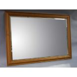 A pine framed rectangular wall mirror