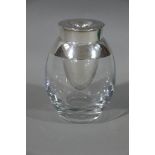 A silver and glass candle stand vase, import marks for Edinburgh 2000, maker's mark T E,