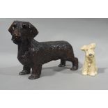 A Sylvac model of a terrier, in buff matt glaze,