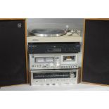 A hi-fi system including Cambridge audio Azur 350c compact disc player JVC KD-10 stereo cassette