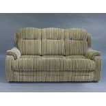 A Parker Knoll three seater sofa in striped velour