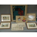 Diana Bromley, a set of three watercolours, Arncliffe, Middlesmore and York Arms, Ramsgill,