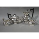 A four piece silver tea service in George III style