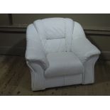 A white leather armchair