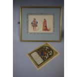 Portrait of Henry VIII with a religious figure, watercolour,