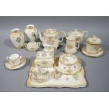 A quantity of Crown Devon Fielding's spring pattern items comprising, bachelors teapot, milk sugar,