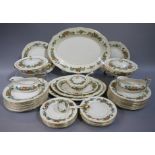 A quantity of John Maddock and Sons Ltd Royal Ivory dinnerware transfer printed with flowers and