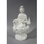 A Chinese blanc de chine figure of Guan Yin,