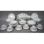 A Bernadotte pattern continental porcelain tea and dinner service,