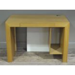 An oak veneered single pedestal desk,